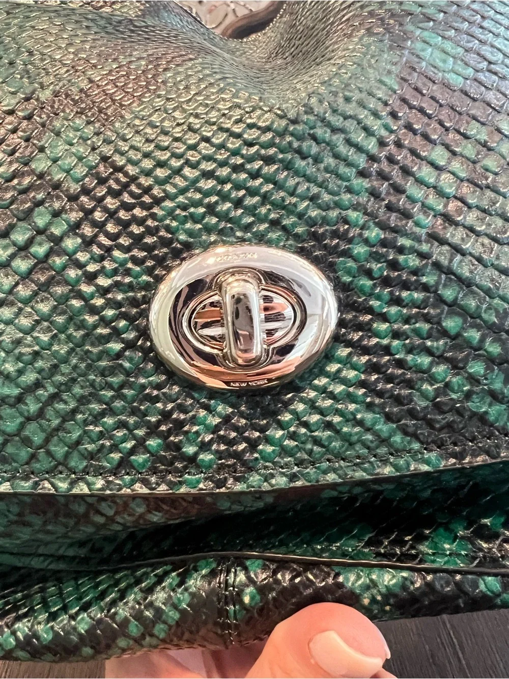 Coach TurnLock Snake Embossed Bag